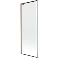Mexen Next L vonios uždanga 1-duris 70 x 150 cm, juodas rėmas, rožinis auksas - 895-070-000-03-70-60