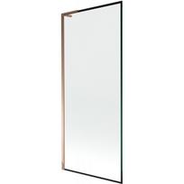Mexen Next L vonios ekrano 1 durys 80 x 150 cm, juodas rėmelis, rožinis auksas - 895-080-000-03-70-60