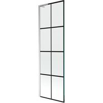 Mexen Next L vonios stakta 1-durų 60 x 150 cm, juodas tinklelis, chromas - 895-060-000-03-77-01