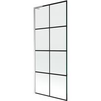 Mexen Next L vonios baldakimas 1 sparno 80 x 150 cm, juodas tinklelis, chromuotas - 895-080-000-03-77-01