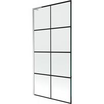Mexen Next L vonios pertvara 1 durų 90 x 150 cm, juodas tinklelis, chromas - 895-090-000-03-77-01