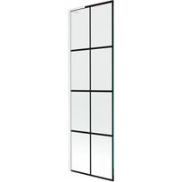 Mexen Next L vonios pertvara, 1 durys, 60 x 150 cm, juodas tinklelis, balta - 895-060-000-03-77-20