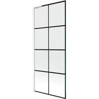 Mexen Next L vonios panelė 1-durų 80 x 150 cm, juodas tinklelis, baltas - 895-080-000-03-77-20