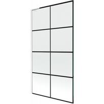 Mexen Next L vonios pertvara vienos durys 100 x 150 cm, juodas tinklelis, baltas - 895-100-000-03-77-20