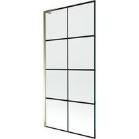 Mexen Next L vonios ekranas, 1 durys, 90 x 150 cm, juodas tinklelis, auksinis - 895-090-000-03-77-50