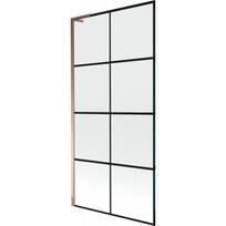 Mexen Next L vonios sienelė, 1-panelei, 90 x 150 cm, juodas tinklelis, rožinis auksas - 895-090-000-03-77-60