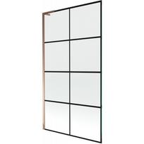 Mexen Next L vonios pertvara, 1-durys, 100 x 150 cm, juodas tinklelis, rožinis auksas - 895-100-000-03-77-60