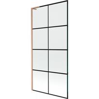 Mexen Next L vonios kambario pertvara 1-durų 90 x 150 cm, juodas tinklelis, šlifuotas varis - 895-090-000-03-77-65