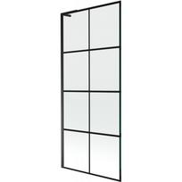 Mexen Next L vonios pertvara, 1 durų, 80 x 150 cm, juodas tinklelis, juoda - 895-080-000-03-77-70