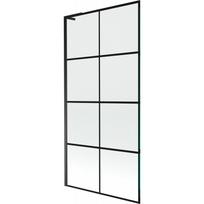Mexen Next L vonios patarėjas 1-durys 90 x 150 cm, juodas tinklelis, juodas - 895-090-000-03-77-70