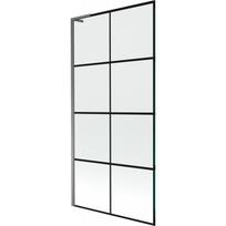 Mexen Next L vonios pertvara 1-durų 90 x 150 cm, juodas tinklelis, šautuvo metalas - 895-090-000-03-77-95