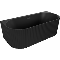 Mexen Sella laisvai stovinti priglaudžiama vonia su grioveliais 170 x 80 cm, juoda matinė, juodas persipilimas - 52711708071-70