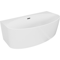 Mexen Bruna laisvai stovinti sieninė vonia 170 x 88 cm, balta blizgi, perpildymas gun gray šukuotas - 52731708800-66