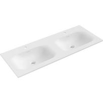 Mexen Vela dvigubas įmontuojamas praustuvas stalviršyje 121 x 46,5 cm, matinis baltas - 25231201D