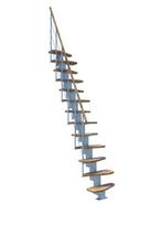 Moduliniai laiptai QUATRO Minka, Balti / Bukas. Aukštis rinkinys: 298 cm
