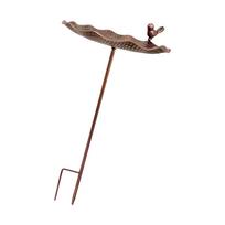 Decorative Frostproof Metal Bird Bath Feeder With Vintage Iron Detailing Winter Resistant For Outdoor Use Standing Basin