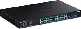 "TRENDnet" 28 prievadų Gigabit Web Smart PoE+ komutatorius su 10G SFP+, TPE-30284