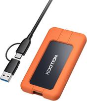 KOOTION Extreme Tragbarer SSD 512GB USB-C bis zu 2000MB/s Externer SSD-USB 3.2 GEN 2x2 Tragbarer Festkörperantrieb mit Schutzhülle Schockdichte wasserdichtem Typ-C externer Festkörperantrieb für PC