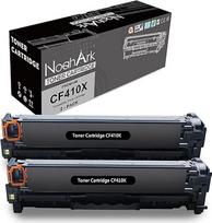NoahArk suderinamos 410X CF410X CF410A tonerio kasetės, skirtos Color Laserjet Pro MFP M477fdw M477fnw M477fdnn M452dn M452nw M452dw M377dw M377 spausdintuvams Didelio našumo 2 pakuotės (juodos spalvos)