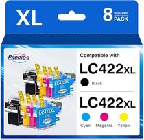 Paeolos LC422XL LC422 XL pigmentinės spausdintuvo kasetės Brother LC-422XLVAL LC 422 XL daugiapakopės kasetės Brother MFC-J5340DW, MFC-J5345DW, MFC-J5740DW, MFC-J5740DW, MFC-J6540DW, MFC-J6940DW, 8 pakuotės