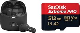 Vandeniui atspari "JBL Tune Flex TWS" ir "SanDisk Extreme PRO microSDXC UHS-I" atminties kortelė 512GB + adapteris ir "RescuePRO Deluxe" (išmaniesiems telefonams)