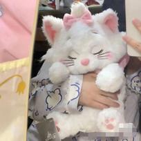Disney 28 cm animacinis katinas Mari pliušiniai žaislai Disney mielos minkštos įdarytos lėlės gyvūno pagalvė vaikams dovana 28cm balta