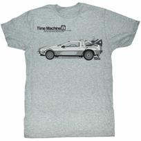 Back to the Future Delorean Gray Adult T-Shirt M