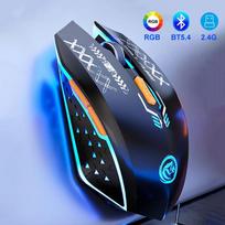 Dviejų režimų Bluetooth pelė 2.4G belaidė pelė 6 klavišai apšviečiama įkraunama žaidimų pelė 1600DPI optinė pelė PC nešiojamajam kompiuteriui