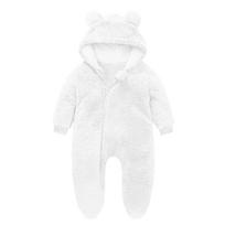 Infant Fleece-Lined Onesie For Baby Outings And Crawling Baby Romper 73 balta