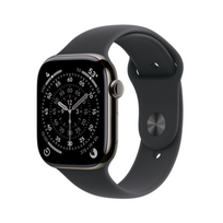 Apple Watch Series 11 GPS + Cellular 46mm Slate Titanium Case with Black Sport Band - M/L