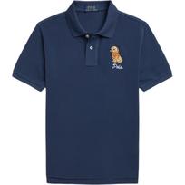 Polo Ralph Lauren Polo marškinėliai Vienspalviai Siuvinėtas šuo Medvilninis tinklelis Vaikų viršutiniai drabužiai Mėlyni 323964158-001 L
