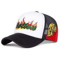Men Motion Flame Side Skulls Embroidered Baseball Cap Mesh Hat Outdoor Adjustable Sunscreen Leisure Hat Spring Autumn Travel Tourism Beach Vacation juoda