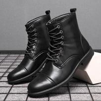 Mens Boots Retro High-top Leather Boots Italian Style Business Casual Dress Boots Men Chelsea Ankle Boot Plush Warm Winter Botas 38 juoda
