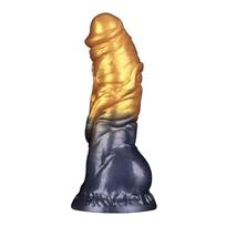 Lovetoy Aerosx Nr. 7.5 Gold/Black pripučiamas silikoninis dildo