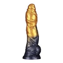 Lovetoy Aerosx Nr. 10 Gold/Black pripučiamas silikoninis dildo