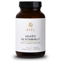 GELEŽIS SU VITAMINU C, Bioaktyvus geležies bisglicinatas, 90 kapsulių