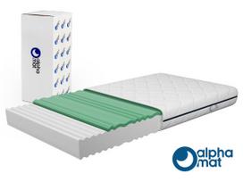 Alpha Mat čiužinys 140x200 Simply putų poliuretano čiužinys, aukštis 15 cm, susuktas čiužinys su 7 zonų kietumo laipsniais H3 H2, vidutiniškai kietas, dvipusis čiužinys, Oeko-Tex sertifikatas, hipoalerginis, plaunamas užvalkalas.