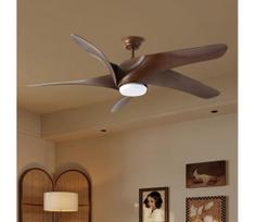ZEVENTI - LED lubinis ventiliatorius LUCCA LED/18W/230V Wi-Fi Tuya rudas + su nuotoliniu pulteliu