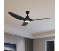 ZEVENTI - LED lubinis ventiliatorius URBINO LED/20W/230V Wi-Fi Tuya juodas + nuotolinis pultas