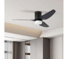 ZEVENTI - LED lubinis ventiliatorius PADUA LED/18W/230V Wi-Fi Tuya juodas + nuotolinis pultas