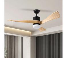 ZEVENTI - LED lubų ventiliatorius NATURITO LED/18W/230V Wi-Fi Tuya juodas/ąžuolas + nuotolinis pultas
