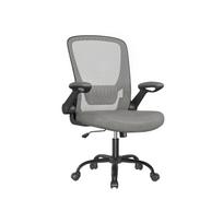 Ergonomiška biuro kėdė su porankiais, pilkai mėlyna