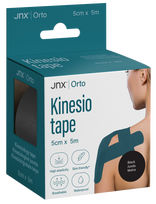 JNX ORTO Orto 5 cm x 5 m (black), raumenų ir sąnarių stabilizavimui kineziologinė juosta, 1 vnt.