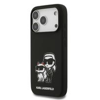 Karl Lagerfeld Liquid Silicone K&CH Sketch MagSafe dėklas skirtas Apple iPhone 17 Pro juodos spalvos