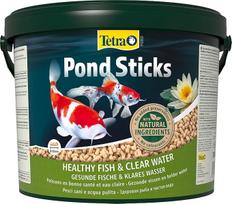 "Tetra Pond Sticks" žuvų maistas visoms tvenkinio žuvims, palaiko sveikas žuvis ir skaidrų tvenkinio vandenį, 10 l kibiras