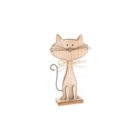 Medinė katės formos dekoracija Dakls Cats, aukštis 18 cm