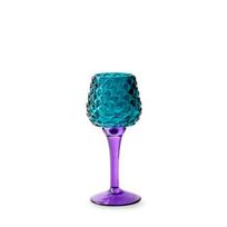 Stiklinė žvakidė JODECO LAMP, violetinės/žalsvos sp., 8 x 19 cm