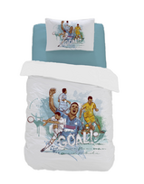 Vaikiškas satininės patalynės komplektas CREYA FOOTBALL 3D, 140 x 200 cm, 50 x 70 cm, 100% medvilnės