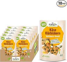 "Dr. Karg's Organic Whole Grain Snack", sūris, moliūgų sėklos, traškus, vegetariškas, užkandis su ementalu ir moliūgų sėklomis, 100 % viso grūdo miltai ir be priedų, 10 x 110 g