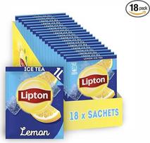 "Lipton" ledinės arbatos paketėlių rinkinys, ledinės arbatos milteliai "Citrina", ledinės arbatos variantas, skirtas paruošti gaivinančią ledinę arbatą visai šeimai, 18 x paketėliai, miltelių pavidalo, skirti pasidaryti patiems